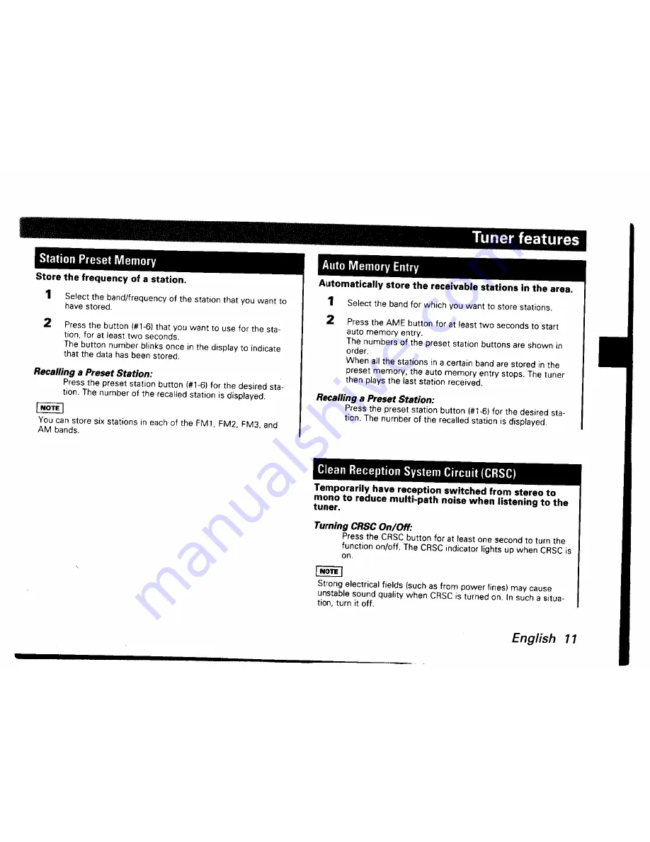 Kenwood KRC-302 Instruction Manual Download Page 11