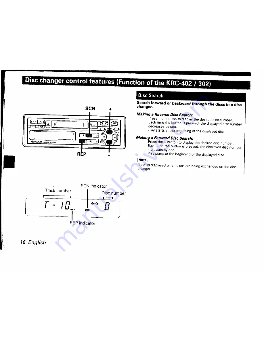 Kenwood KRC-302 Instruction Manual Download Page 16