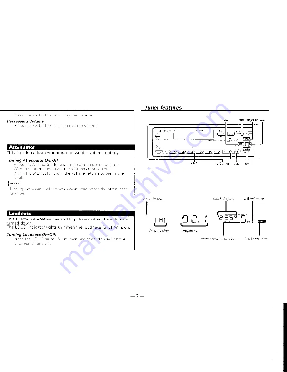 Kenwood KRC-307S Скачать руководство пользователя страница 7