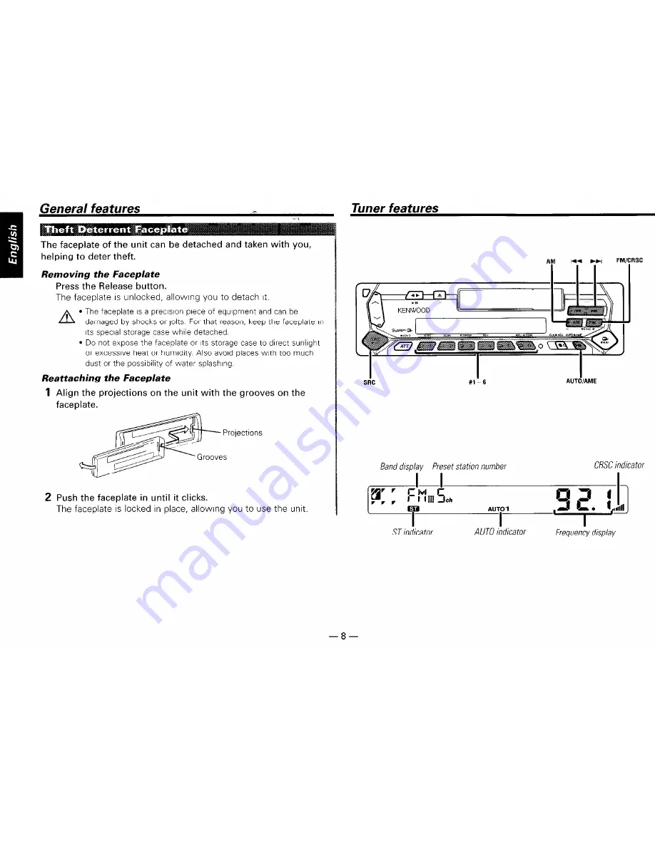 Kenwood KRC-335 Instruction Manual Download Page 8