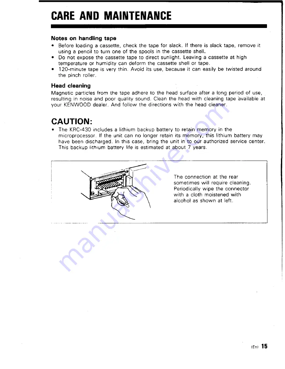 Kenwood KRC-430 Скачать руководство пользователя страница 15