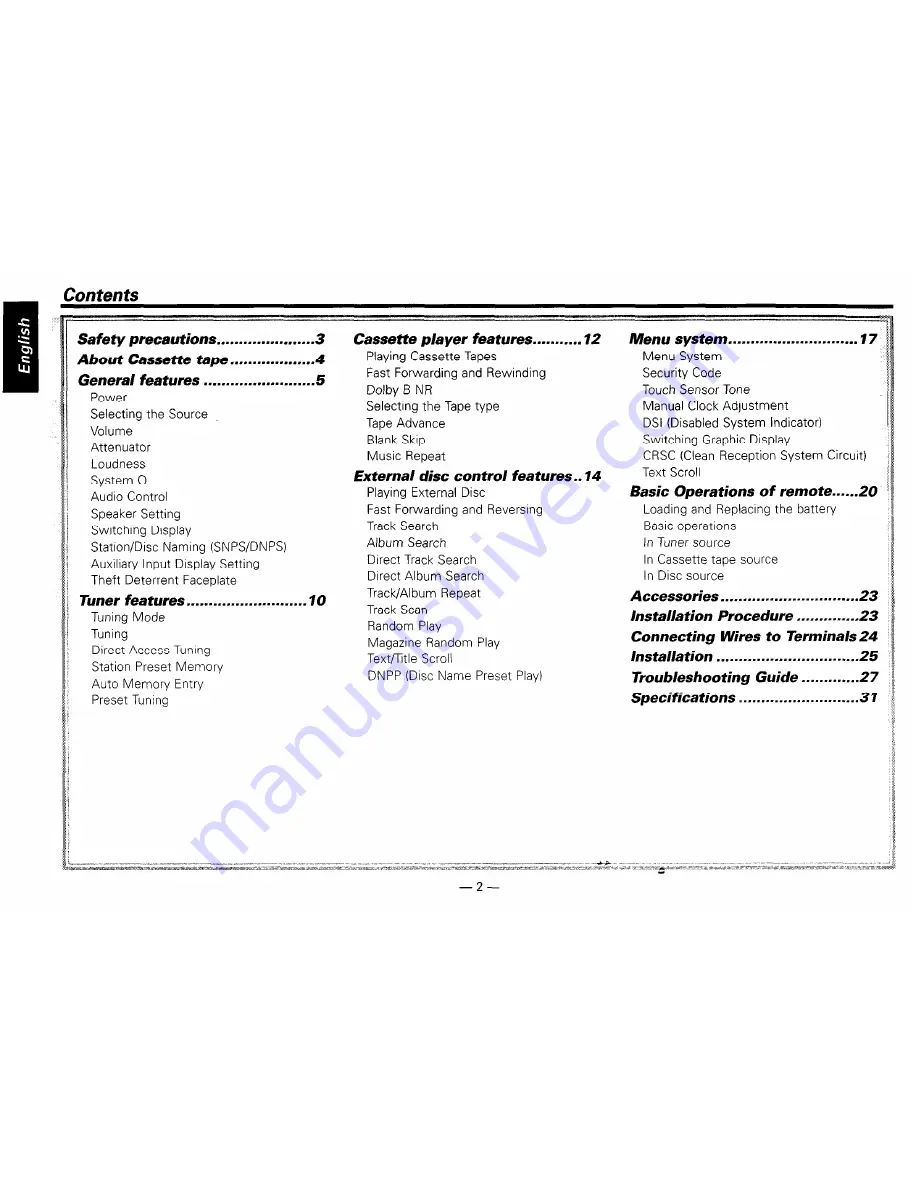 Kenwood KRC-435 Instruction Manual Download Page 2