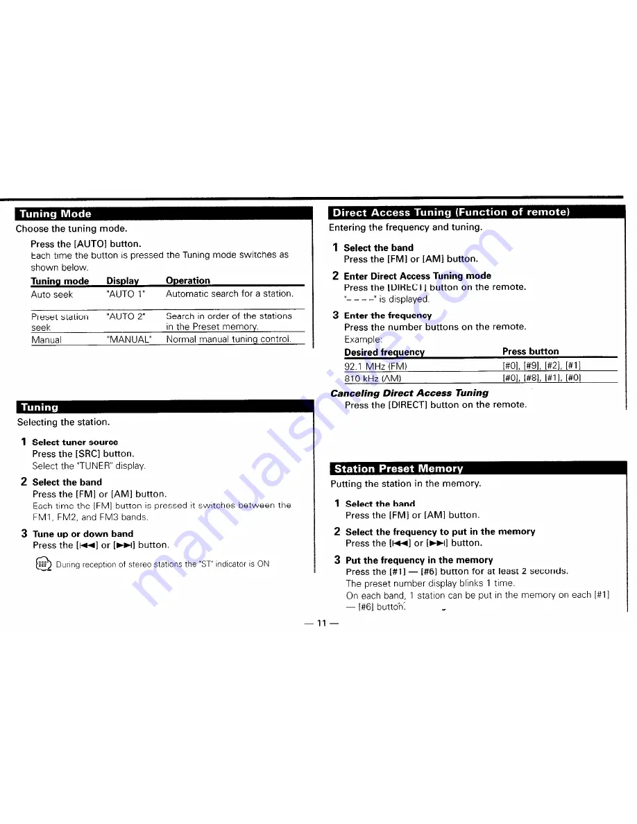 Kenwood KRC-435 Instruction Manual Download Page 11