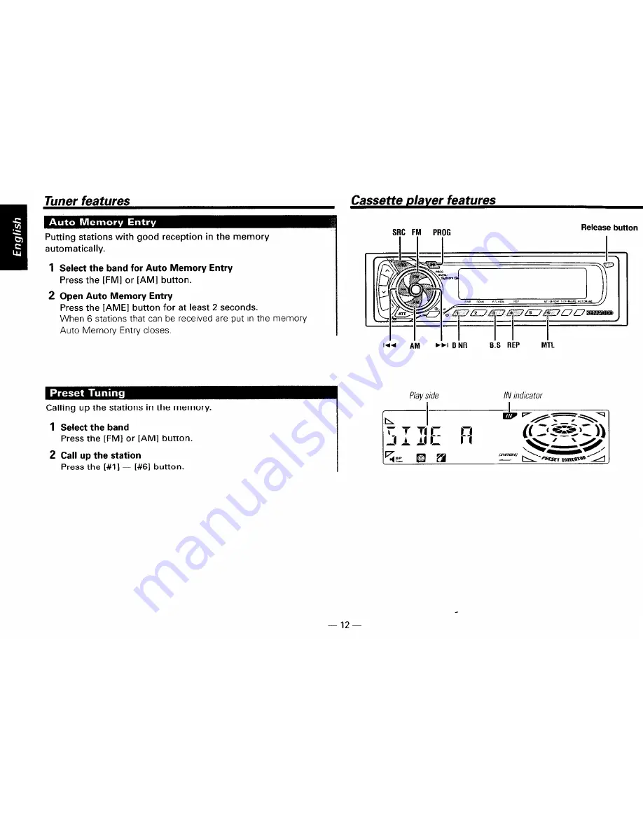 Kenwood KRC-435 Скачать руководство пользователя страница 12