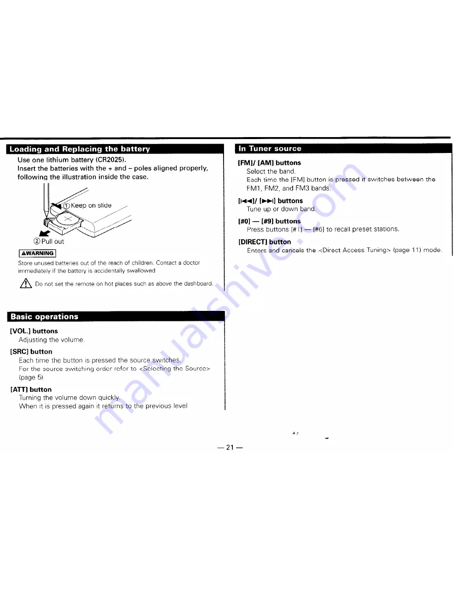 Kenwood KRC-435 Instruction Manual Download Page 21