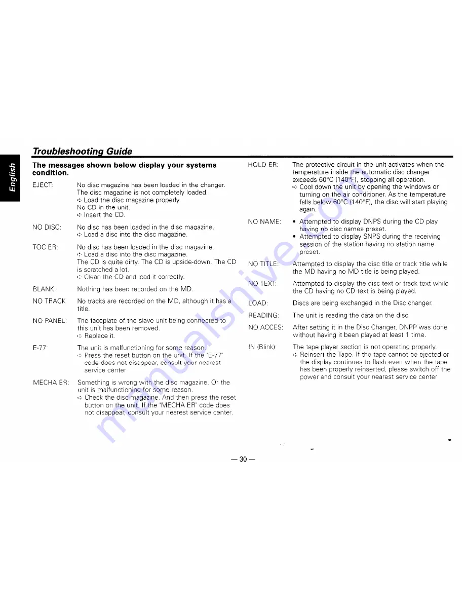 Kenwood KRC-435 Instruction Manual Download Page 30