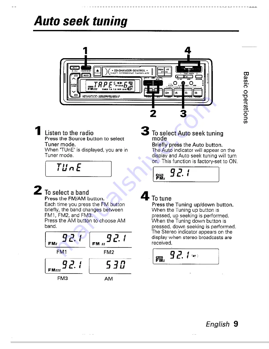 Kenwood KRC-480 Instruction Manual Download Page 9