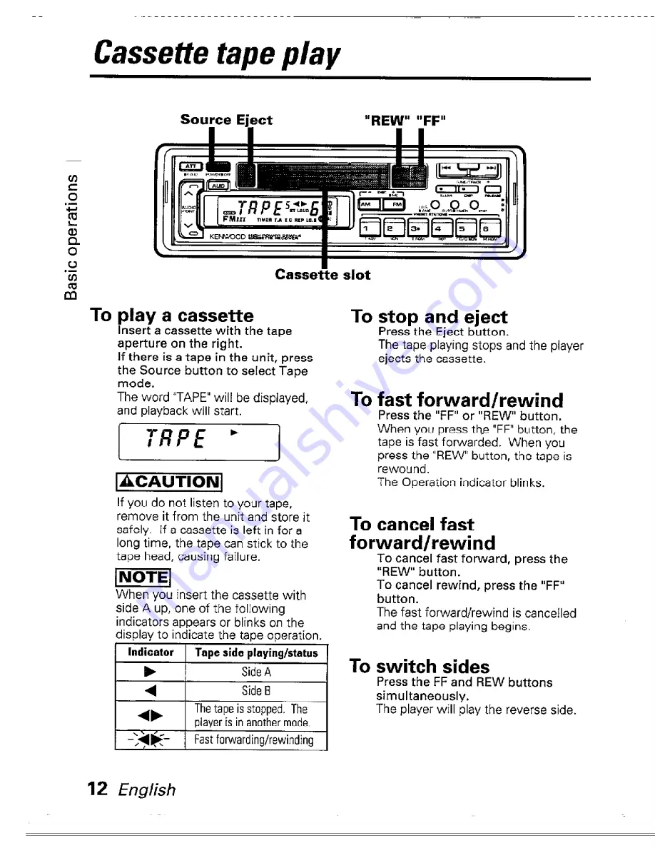 Kenwood KRC-480 Instruction Manual Download Page 12