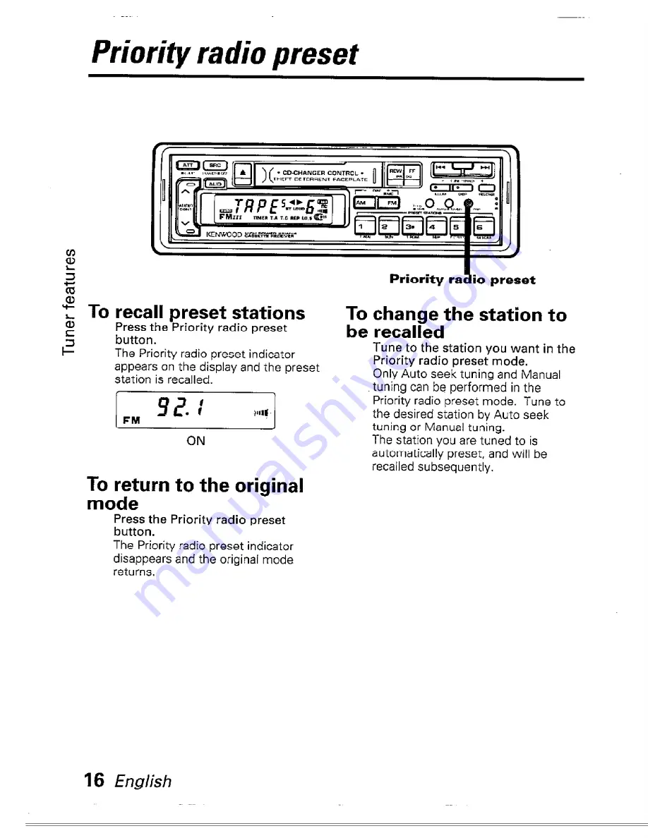 Kenwood KRC-480 Скачать руководство пользователя страница 16