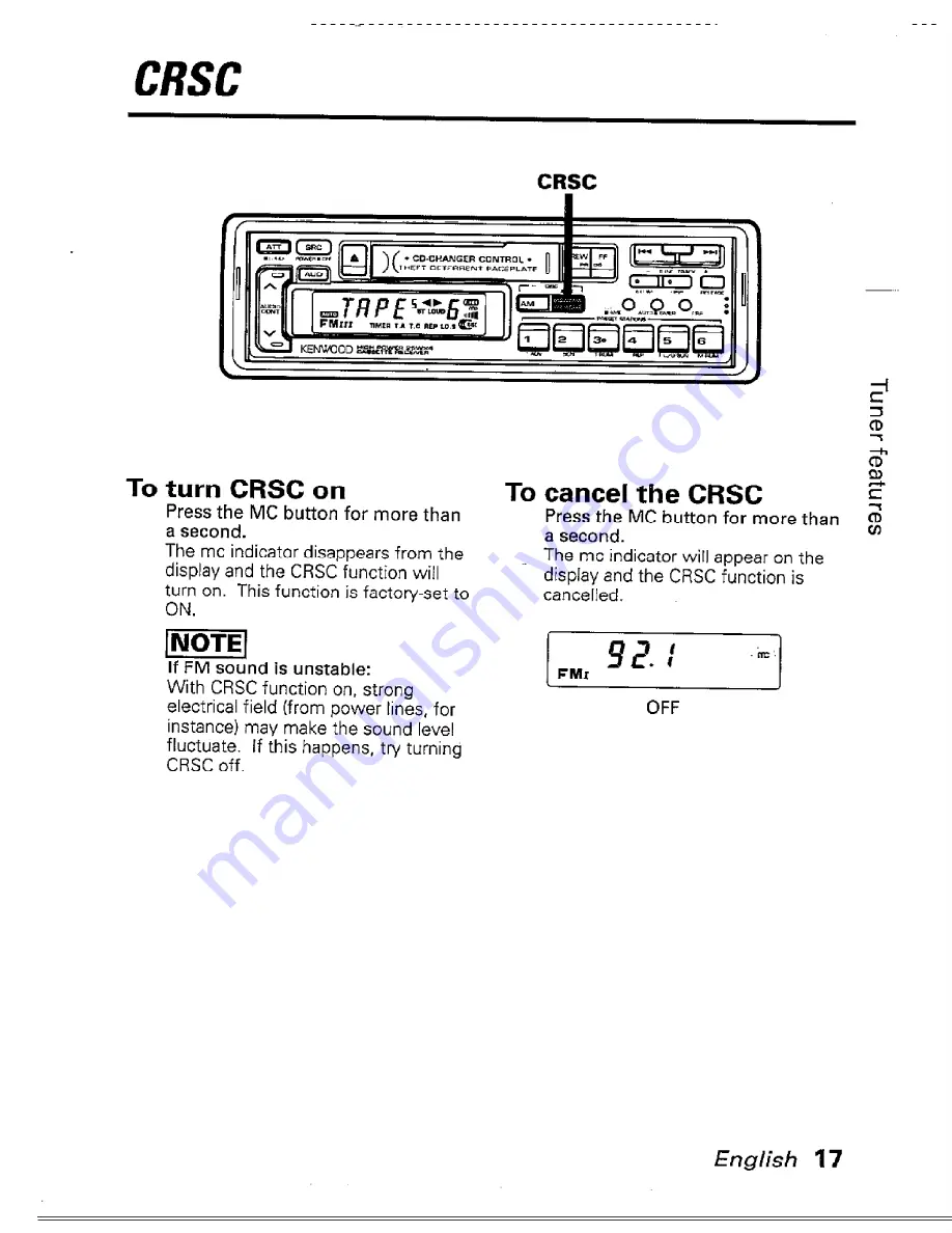 Kenwood KRC-480 Instruction Manual Download Page 17