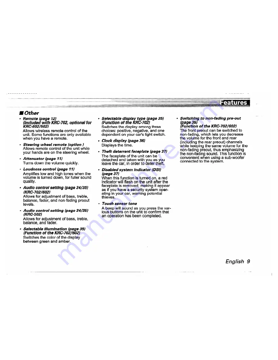 Kenwood KRC-502 Instruction Manual Download Page 9