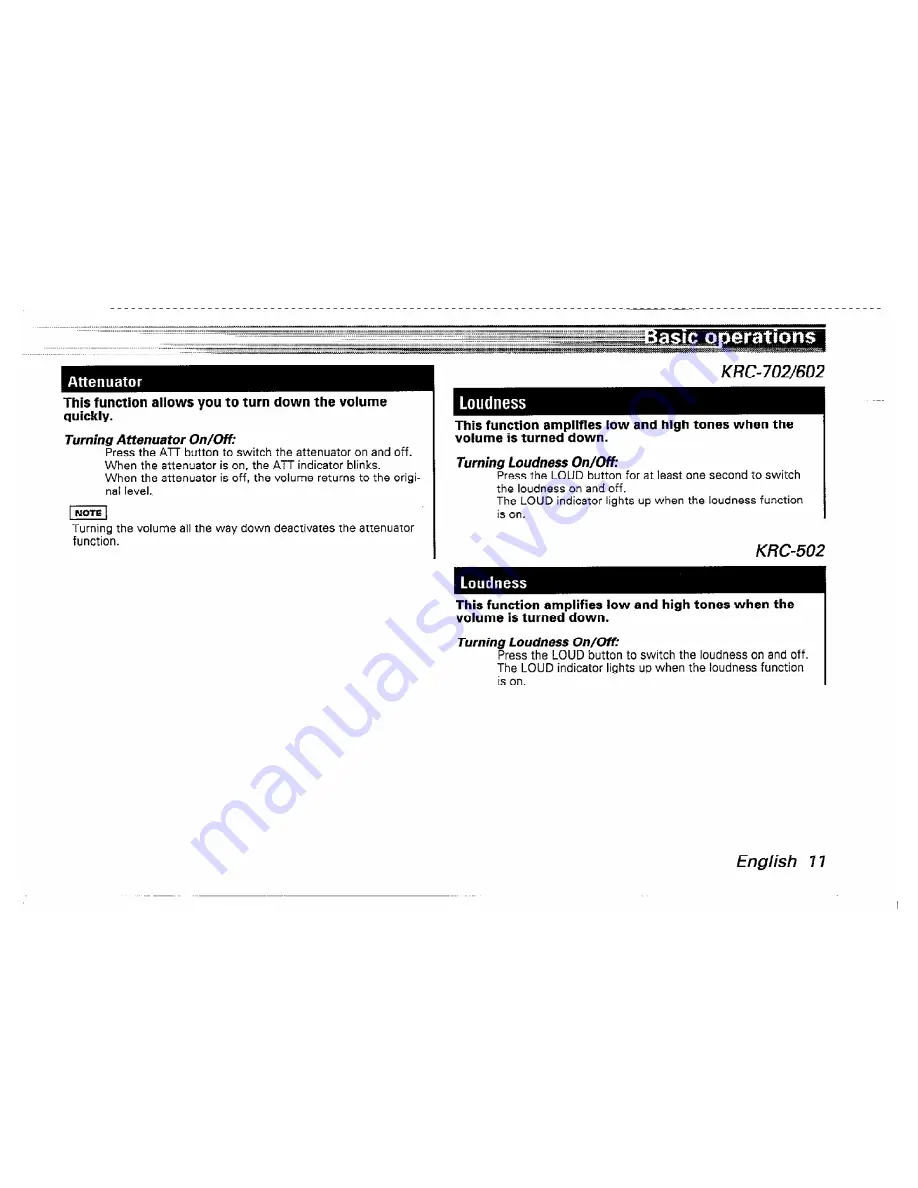 Kenwood KRC-502 Instruction Manual Download Page 11