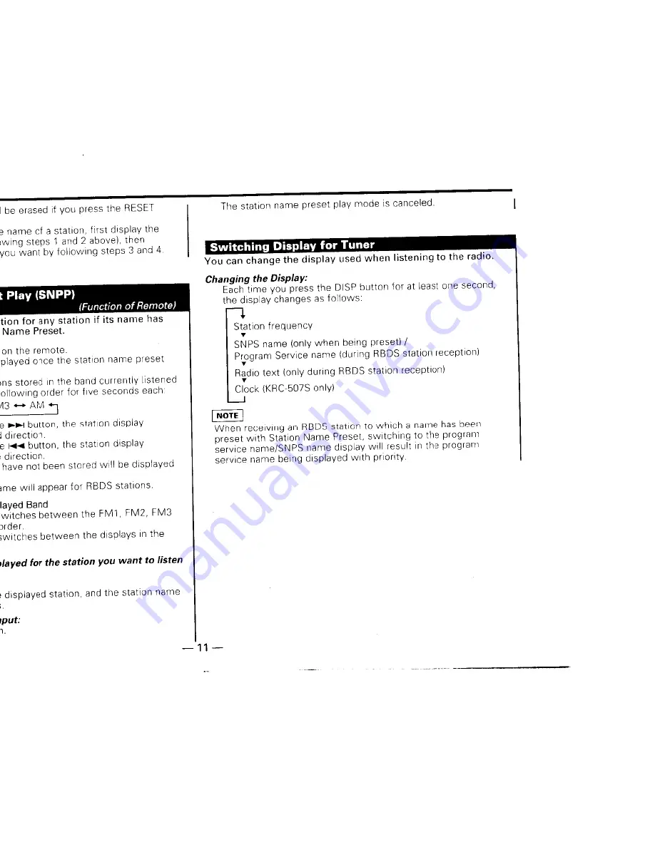 Kenwood KRC-507S Instruction Manual Download Page 11