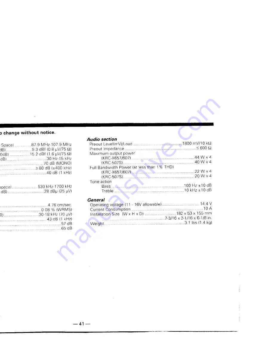 Kenwood KRC-507S Instruction Manual Download Page 41