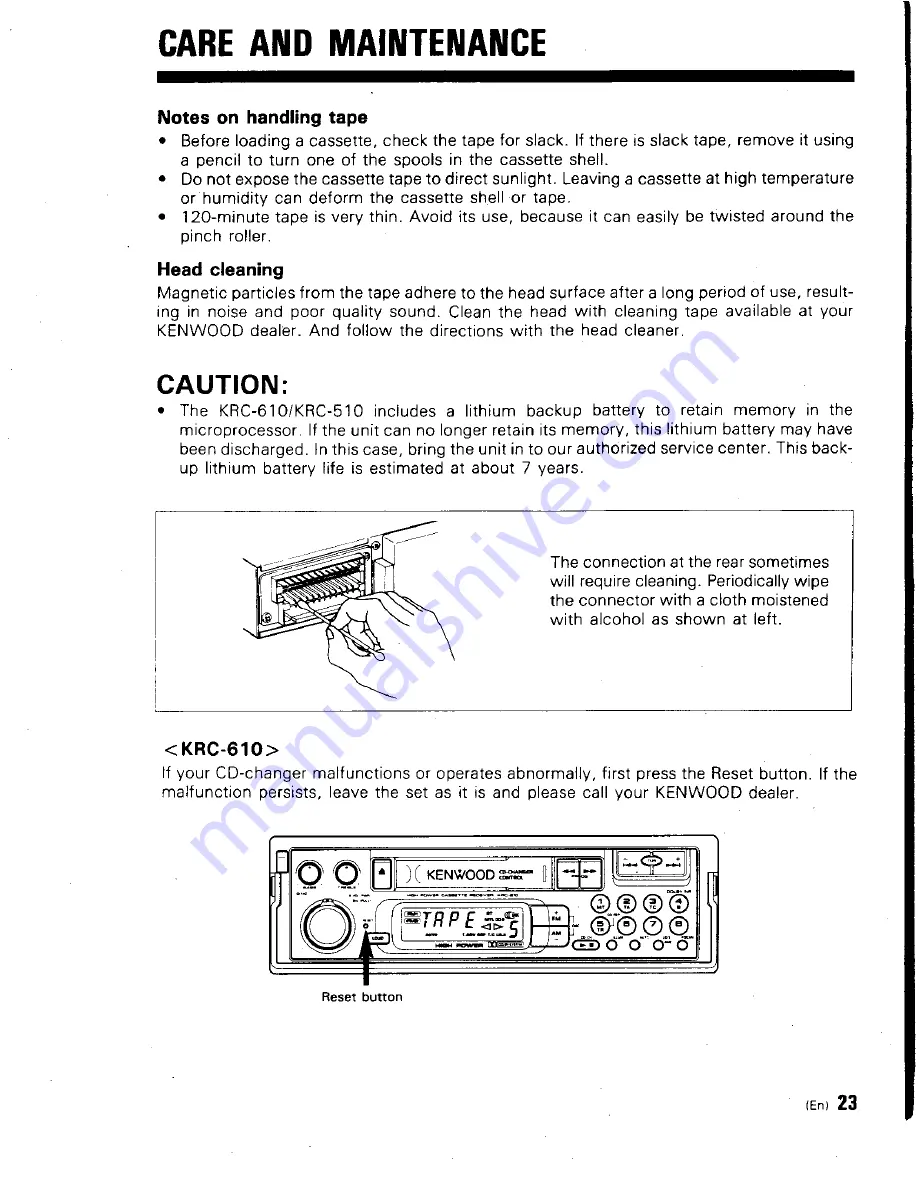 Kenwood KRC-510 Instruction Manual Download Page 23