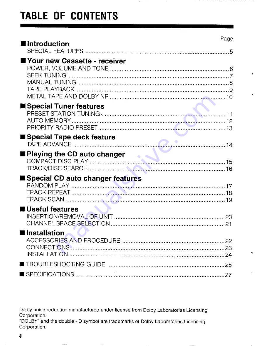 Kenwood KRC-540 Instruction Manual Download Page 4