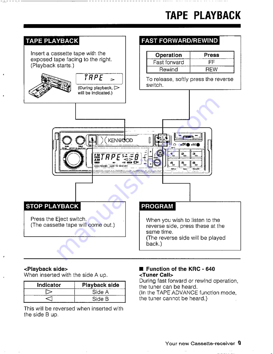 Kenwood KRC-540 Instruction Manual Download Page 9