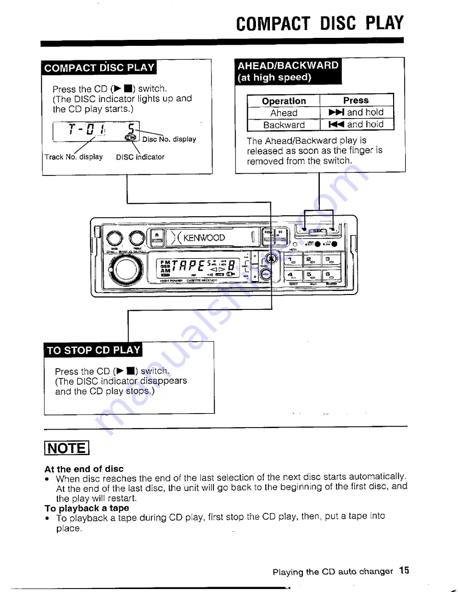 Kenwood KRC-540 Instruction Manual Download Page 15