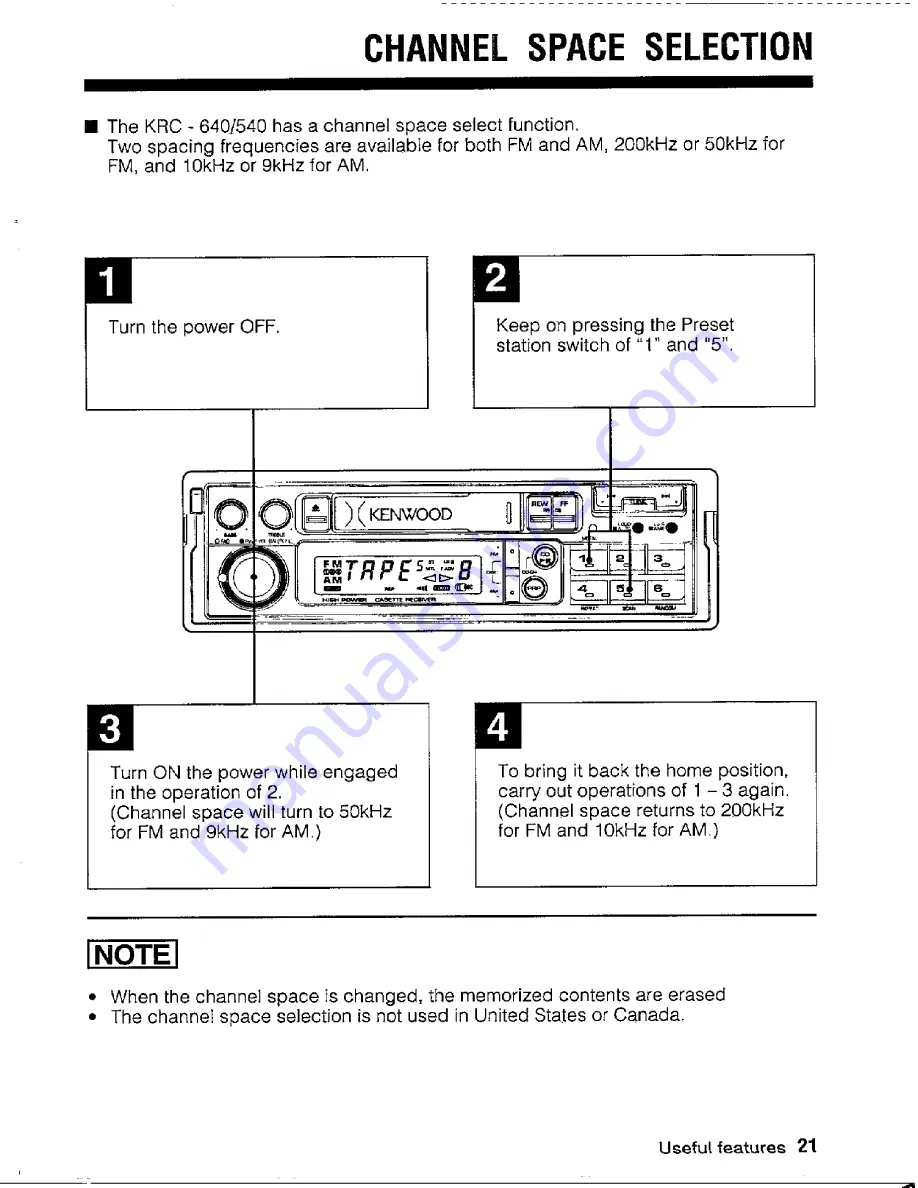 Kenwood KRC-540 Instruction Manual Download Page 21