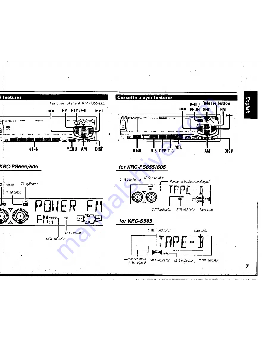 Kenwood KRC-605 Instruction Manual Download Page 7