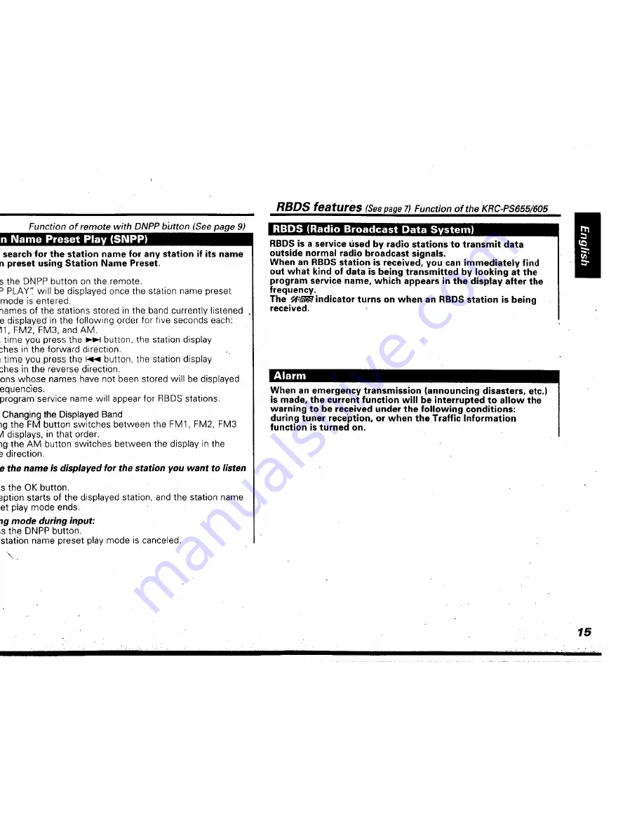 Kenwood KRC-605 Instruction Manual Download Page 15