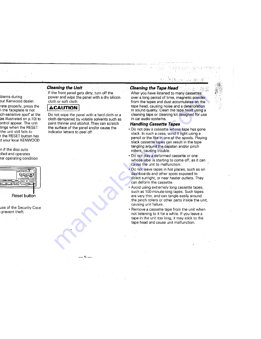 Kenwood KRC-705 Instruction Manual Download Page 5