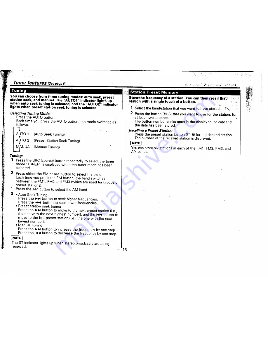 Kenwood KRC-705 Instruction Manual Download Page 13