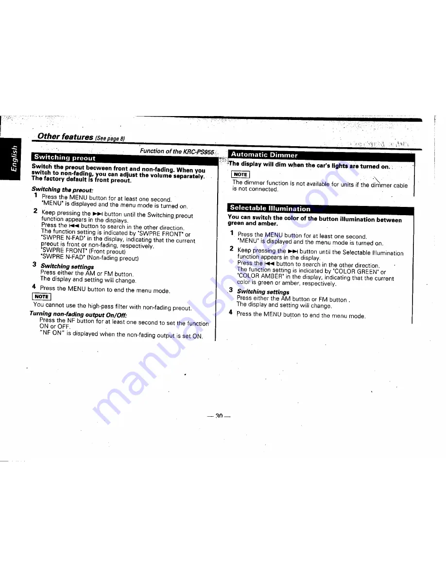 Kenwood KRC-705 Instruction Manual Download Page 30