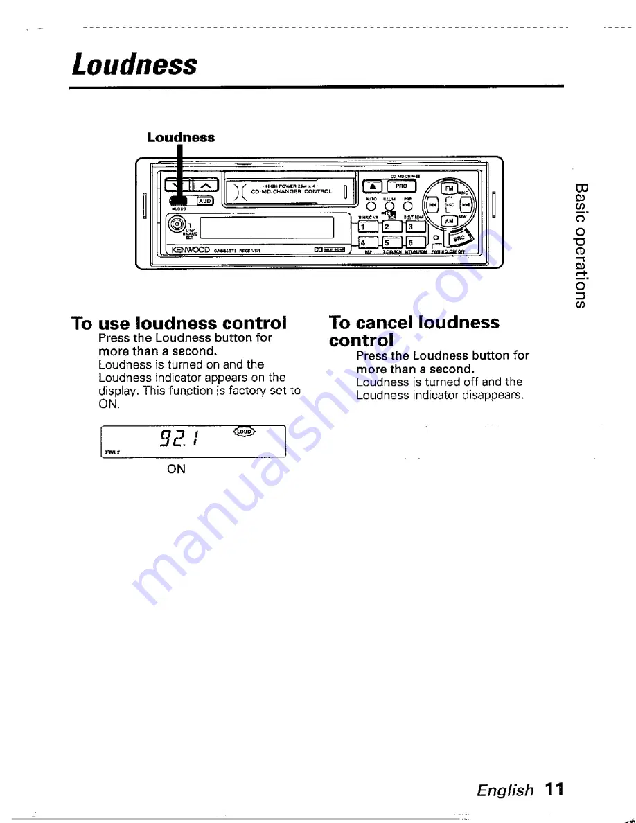 Kenwood KRC-801 Instruction Manual Download Page 11