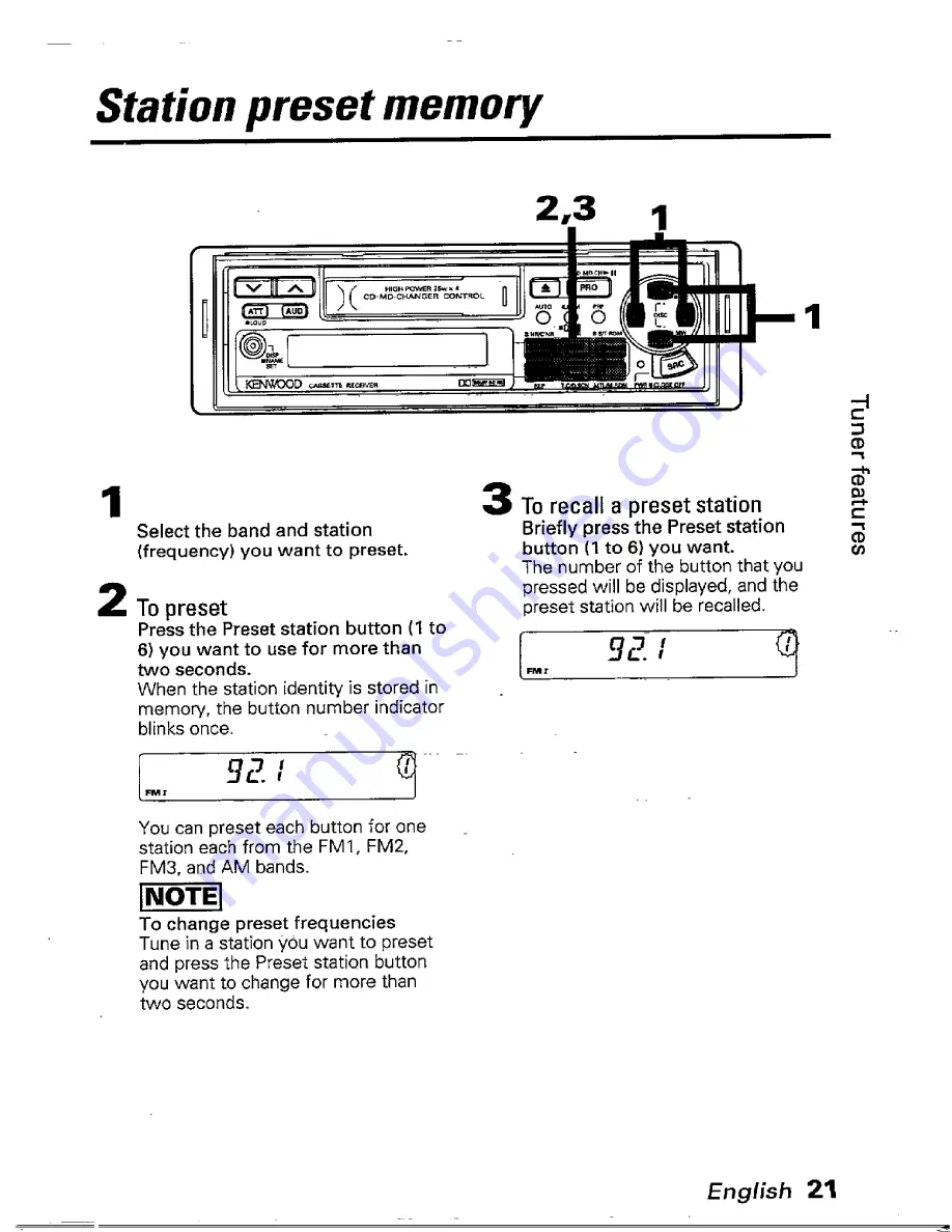 Kenwood KRC-801 Instruction Manual Download Page 21