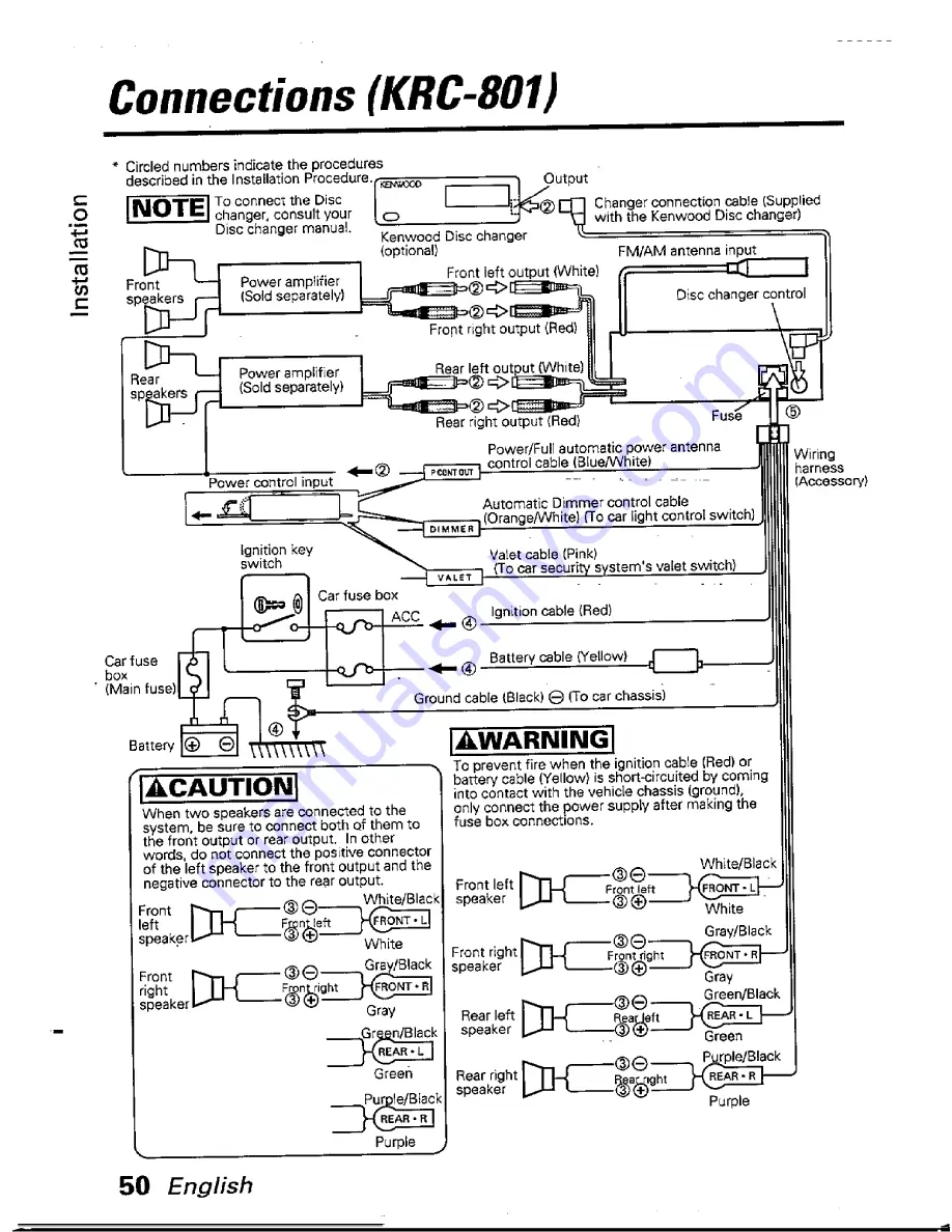 Kenwood KRC-801 Instruction Manual Download Page 50