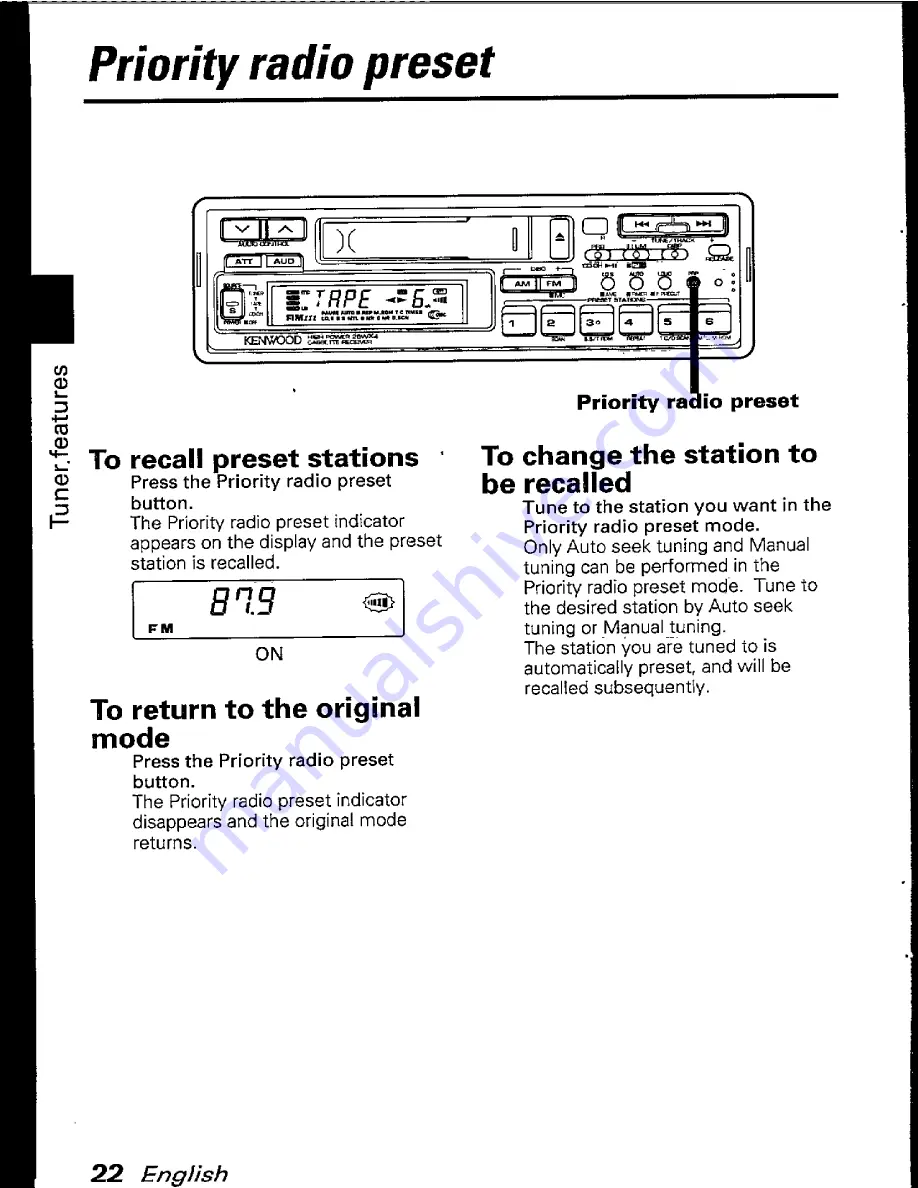 Kenwood KRC-880 Instruction Manual Download Page 22