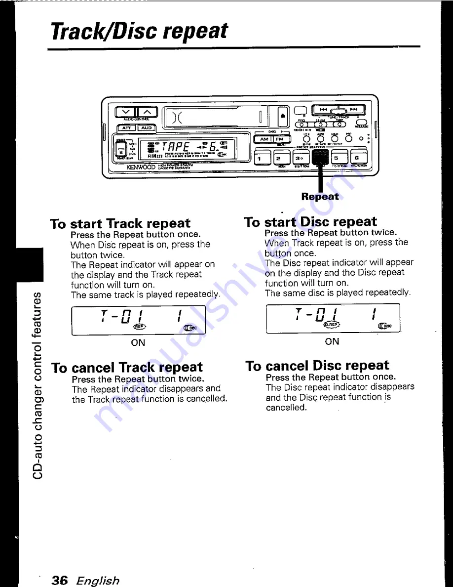 Kenwood KRC-880 Instruction Manual Download Page 36