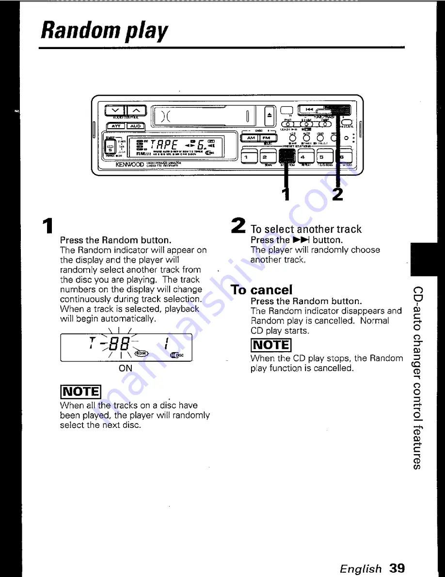 Kenwood KRC-880 Instruction Manual Download Page 39