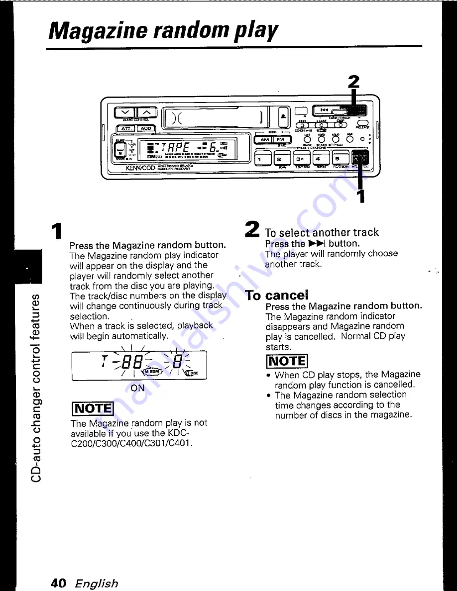 Kenwood KRC-880 Instruction Manual Download Page 40