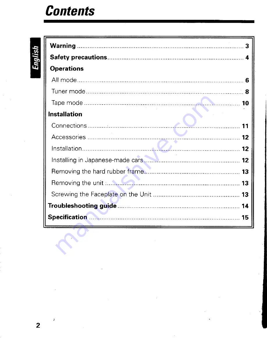 Kenwood KRC-S15 Instruction Manual Download Page 2