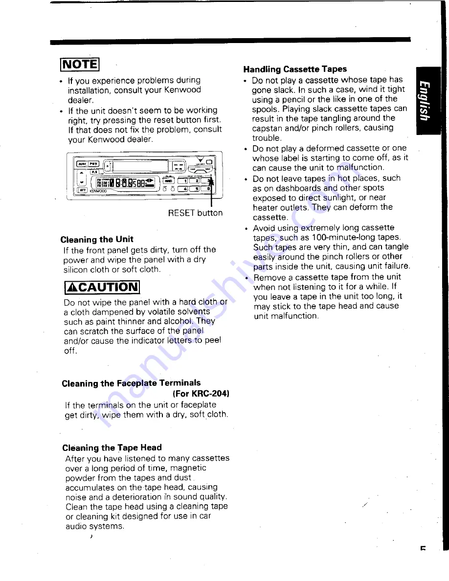 Kenwood KRC-S15 Instruction Manual Download Page 5