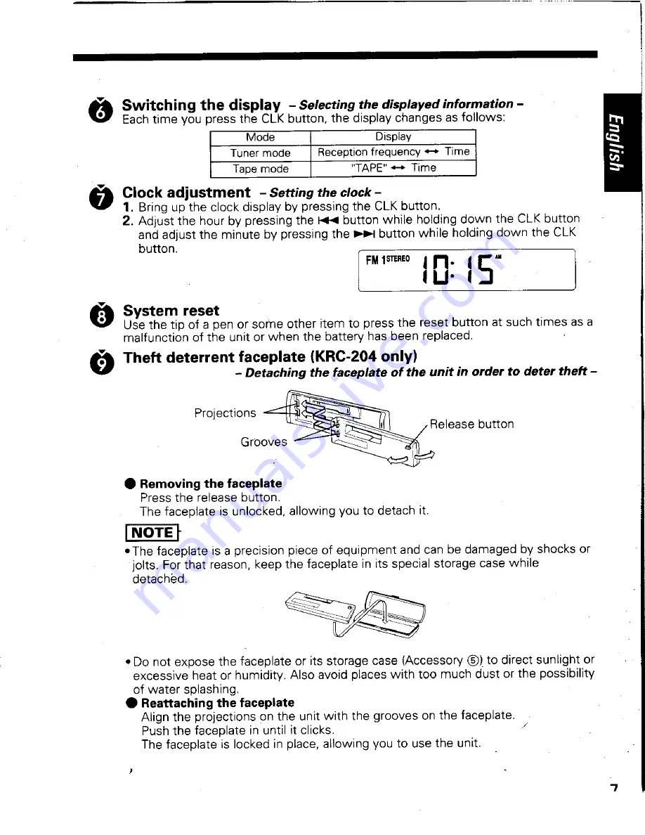 Kenwood KRC-S15 Instruction Manual Download Page 7