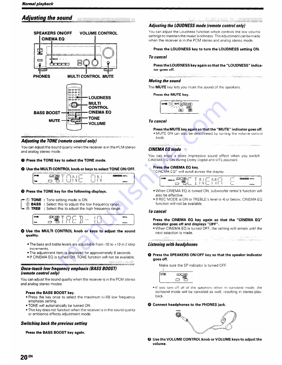 Kenwood KRF-V4060D Скачать руководство пользователя страница 20