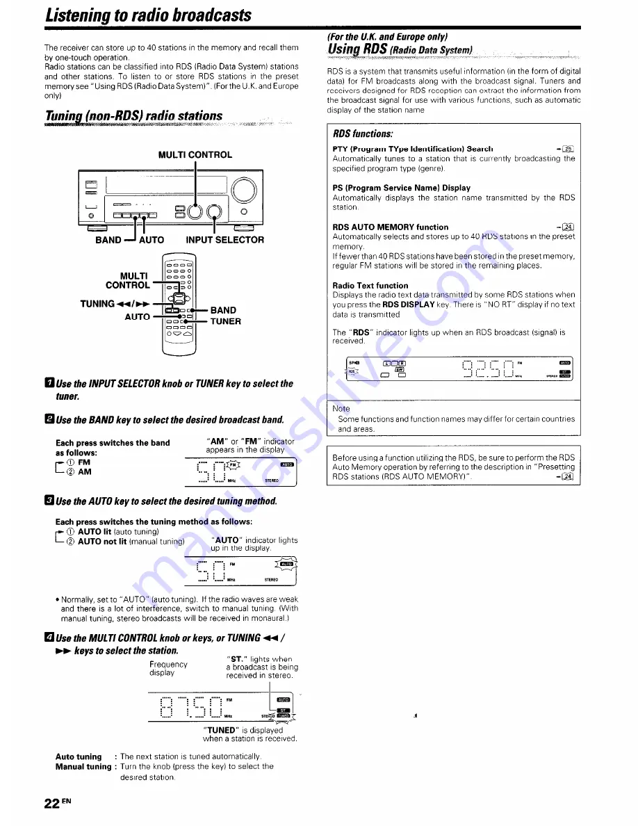 Kenwood KRF-V4060D Скачать руководство пользователя страница 22