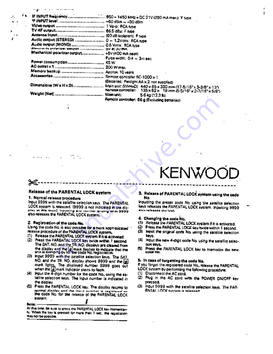 Kenwood KSR-1000 Instruction Manual Download Page 12