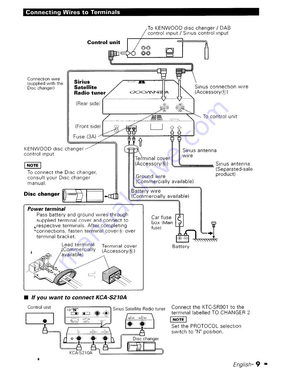 Kenwood KTC-SRSOI Instruction Manual Download Page 9