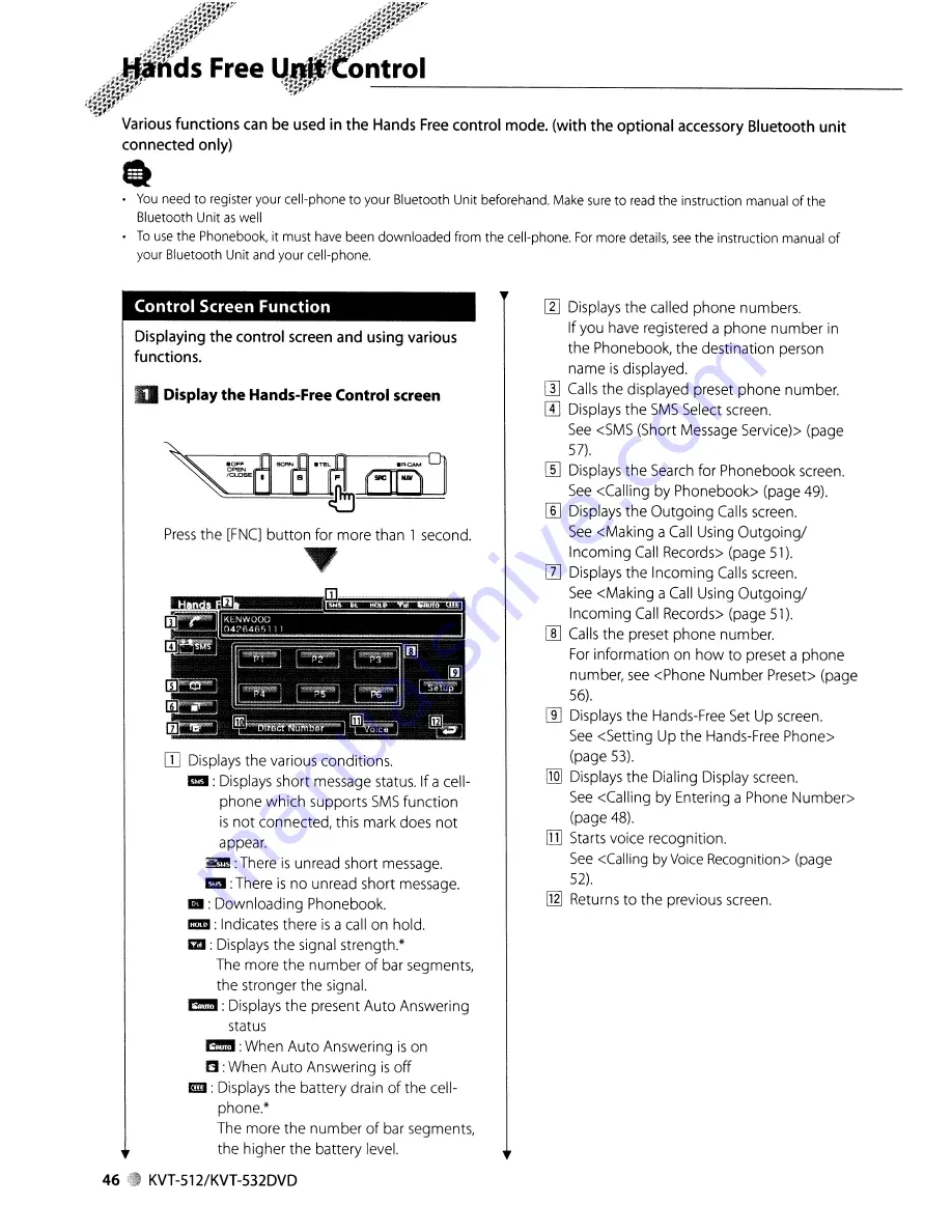 Kenwood KVT-512 Instruction Manual Download Page 46