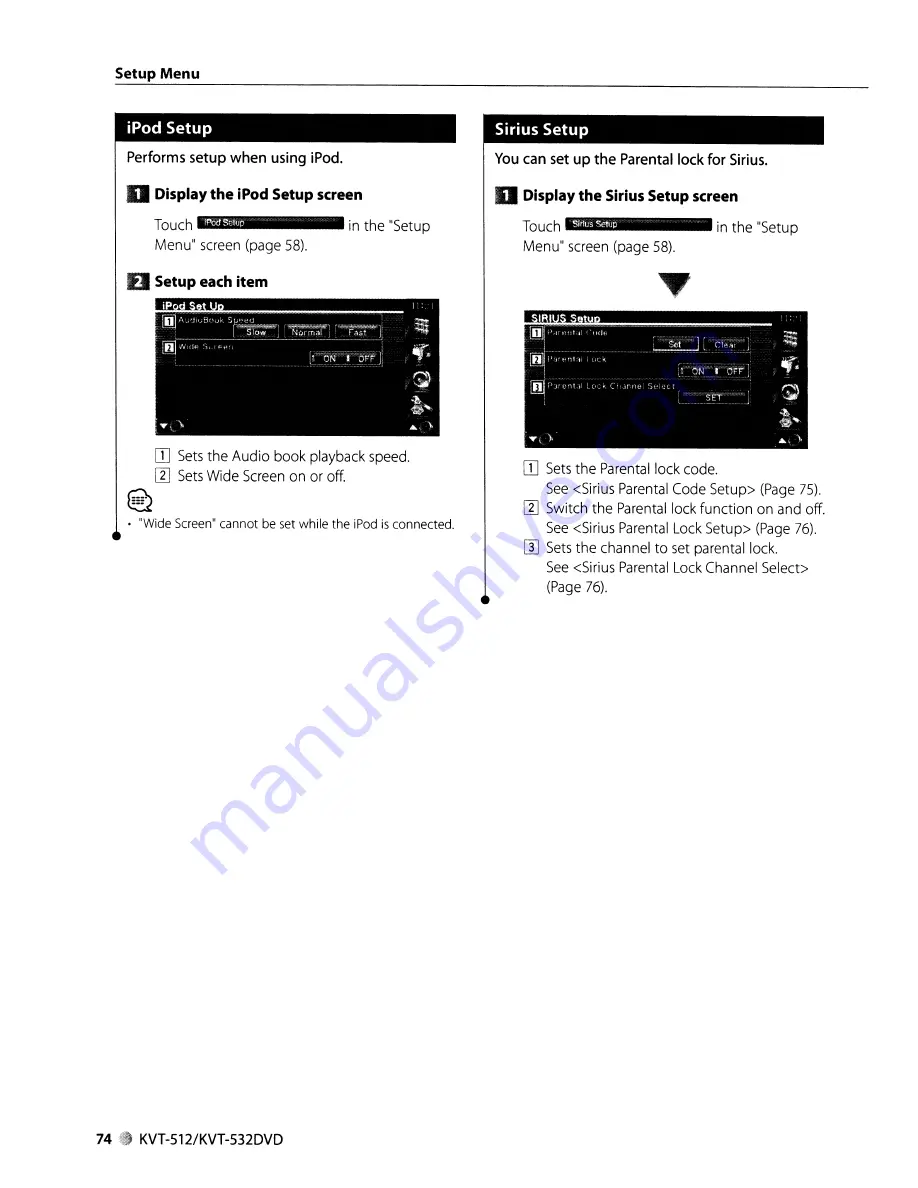 Kenwood KVT-512 Instruction Manual Download Page 74