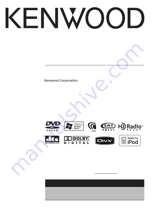 Kenwood KVT-719DVD Instruction Manual Download Page 1