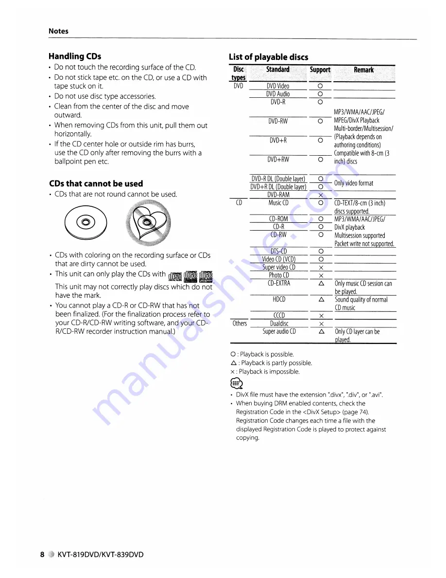 Kenwood KVT-819DVD Скачать руководство пользователя страница 8