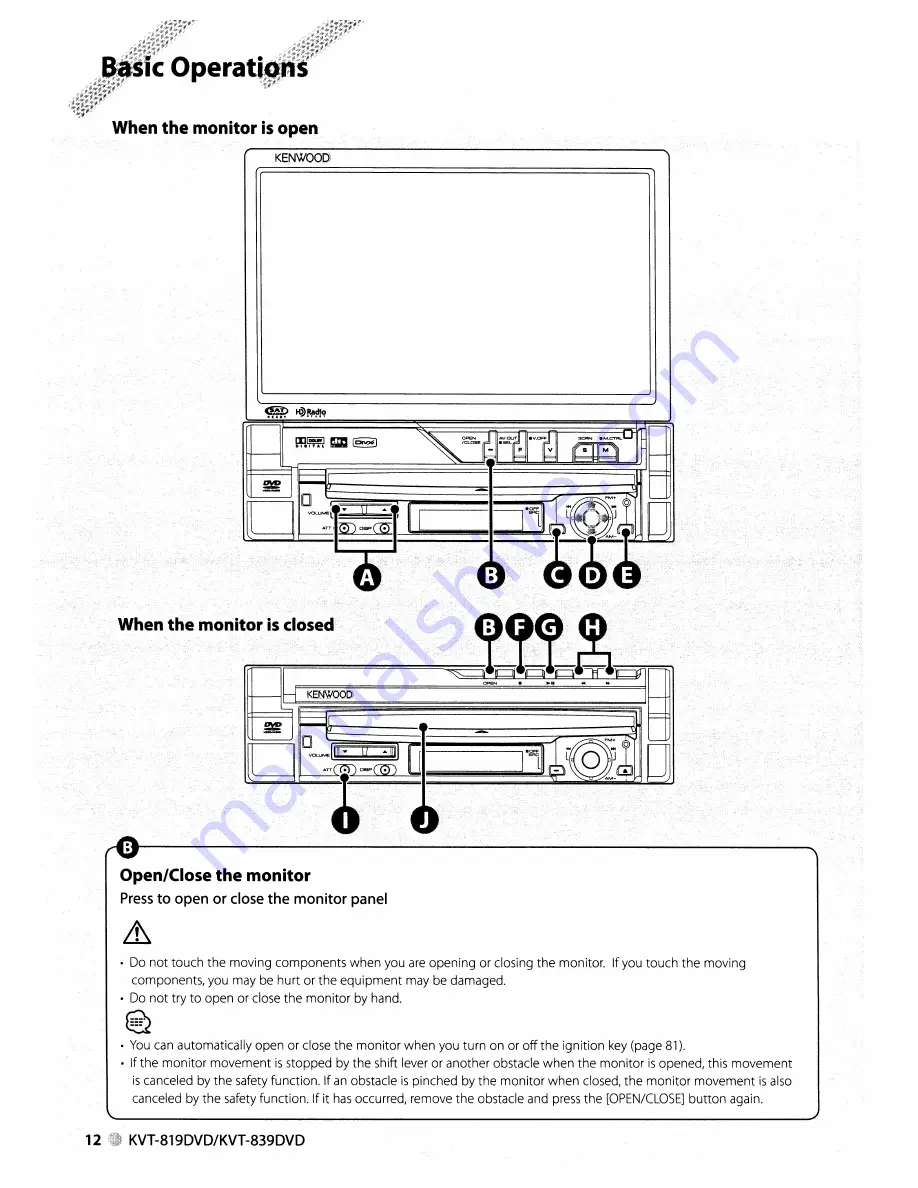 Kenwood KVT-819DVD Скачать руководство пользователя страница 12