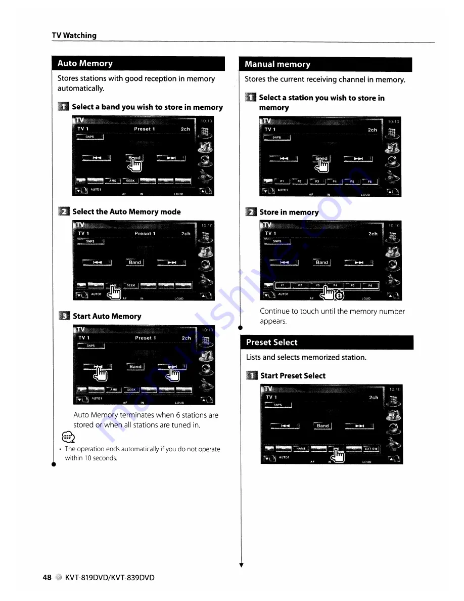 Kenwood KVT-819DVD Instruction Manual Download Page 48