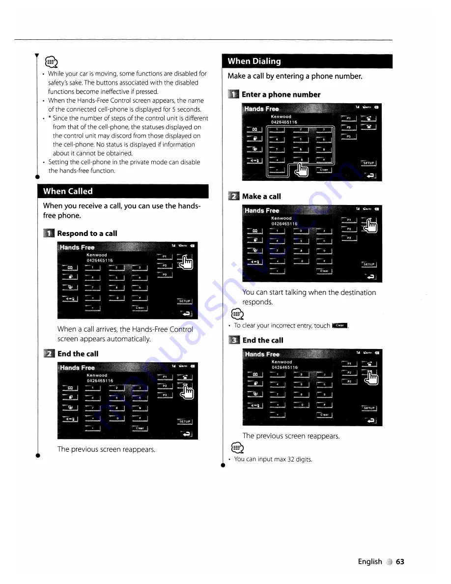 Kenwood KVT-819DVD Instruction Manual Download Page 63