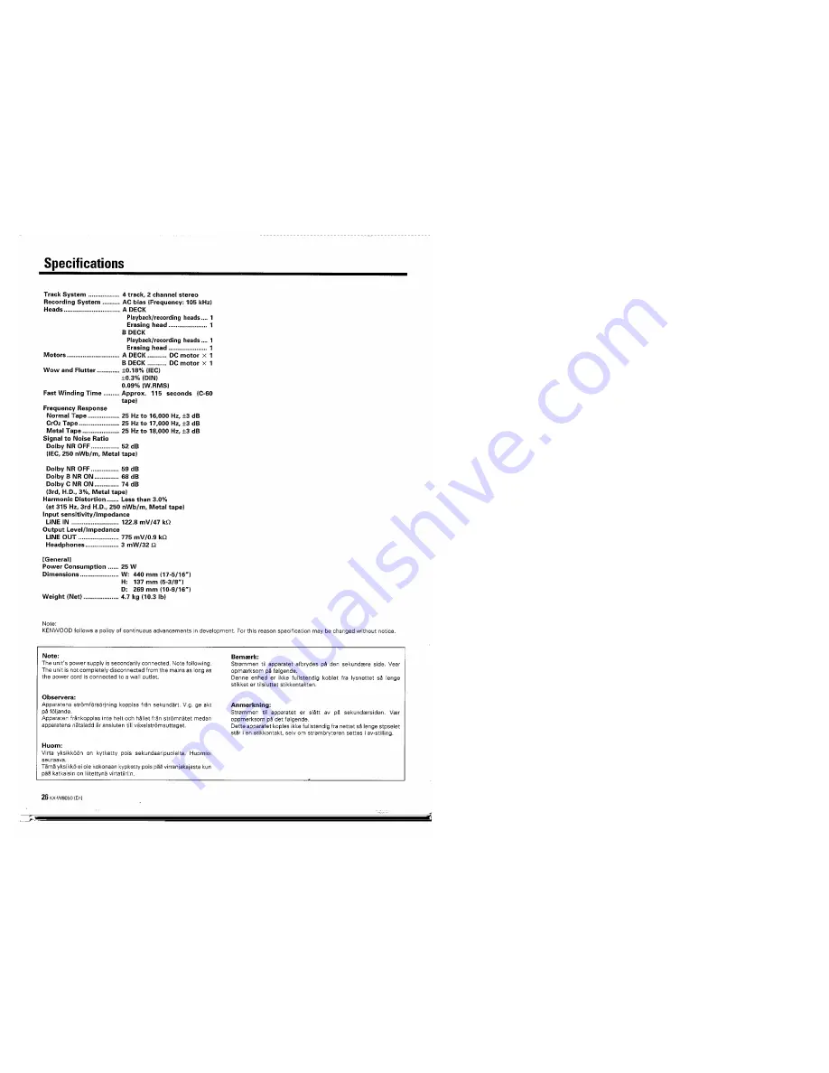 Kenwood KX-W6050 Instruction Manual Download Page 26